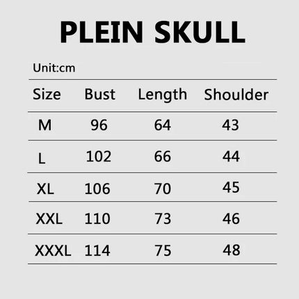 Plein Skull Light Luxury Fashion Brand Men's Pure Cotton Two-Piece Set Punk Spring and Autumn Hip-Hop Party Set Outdoor Sports
