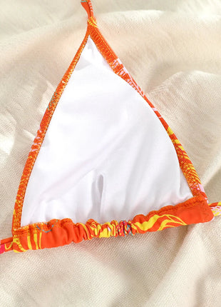 Catene a triangolo sexy Set bikini Micro perizoma Costume da bagno donna Costume da bagno Biquini Fasciatura Costumi da bagno Stampa Costumi da bagno Perizoma Bikini platinumshop