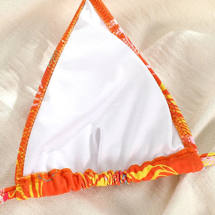 Catene a triangolo sexy Set bikini Micro perizoma Costume da bagno donna Costume da bagno Biquini Fasciatura Costumi da bagno Stampa Costumi da bagno Perizoma Bikini platinumshop