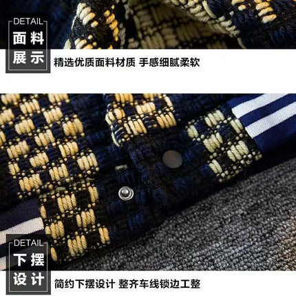 Autumn Winter New Men's Cardigan Single-Breasted Fashion Knit Sweater Stitching Colorblock O Collar Coats Swearter Jackets