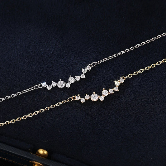 CAOSHI Delicata collana con ciondolo CZ per donna Colore argento/colore oro Graziosi accessori per il collo Gioielli alla moda Regalo di festa