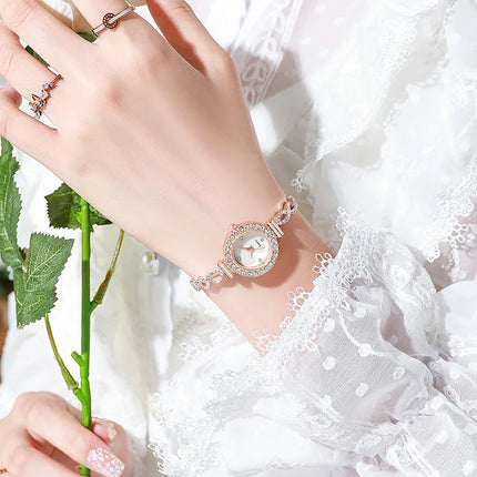 Orologio da donna con strass alla moda, bracciale da donna, orologi al quarzo, orologio Relogio platinumshop