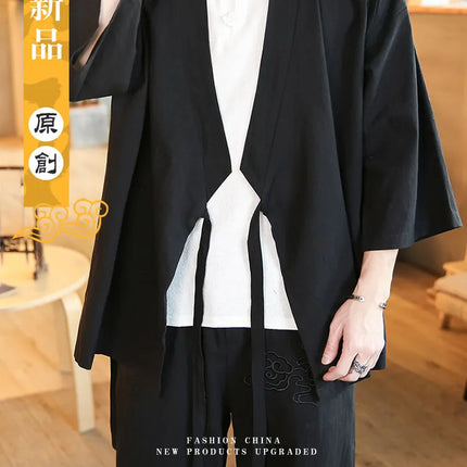 Camicie Kung Fu Stile Cinese, Abbigliamento Tradizionale Tai Chi, Completo Tang in Tinta Unita, Bluse Casual Comode in Cotone per Uomo