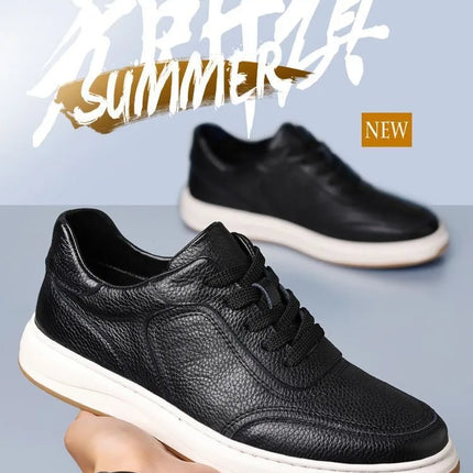 2026 New Men's Leather Shoes Casual Spring Autumn Fashionable Genuine Cowhide Slip-On Breathable Comfortable Anti-Slip Shoes