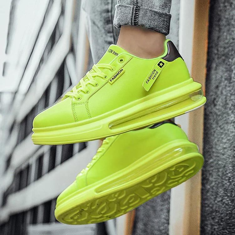 Men's Platform Sneakers Solid Design Sports Running Tennis Sneakers Lace Up Walking Trainers Shoes Casual Outdoor Shoes 39-44