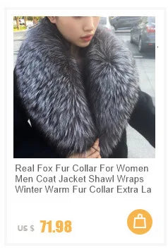Real Fur Collar And Cuffs Set Winter Coat Accessories Women Fluffy Large Fur Shawl Neak Warm Fox Fur Scarf Furry Scarves Female