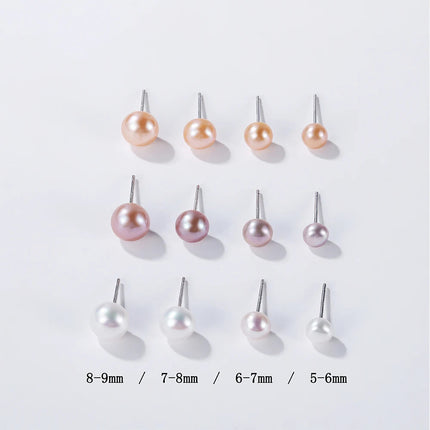Orecchini a Perno con Perle Naturali d'Acqua Dolce per Donne, Argento Sterling 925, Gioielli Semplici e Colorati con Perle Selezionate a Mano platinumshop
