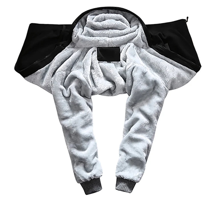 Winter Jacket Men Warm Coat Thick Fleece Male Zipper Hooded Jackets Casual Hooded Sportswear Outerwear Long Sleeves Sports Hoody