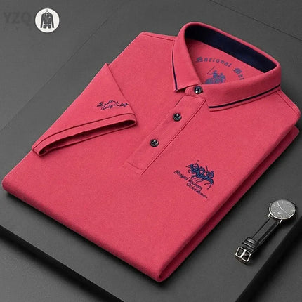 Men's Embroidered Short Sleeve Polo Shirt Casual Fashion Comfortable Summer Top