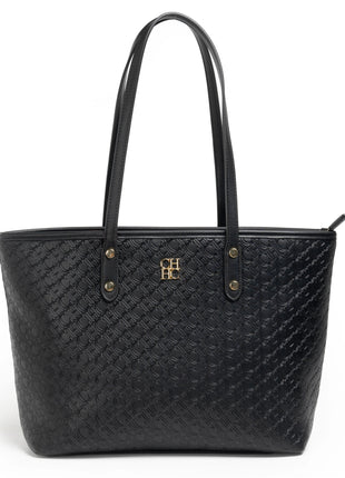 CH 2026 New Embossed Tote Bag Set 2Pcs Large Capacity Shoulder Bag with Pouch Luxury Designer Handbag for Women PlatiNum