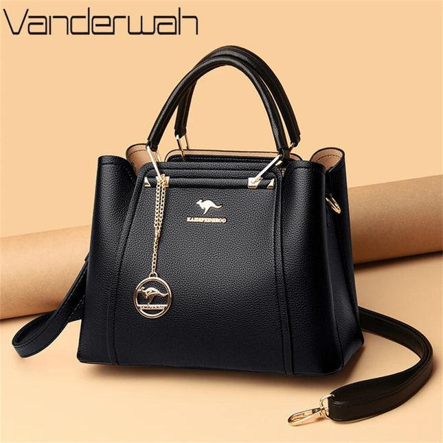 2024 Luxury Women Designer 3 Layers Shoulder Crossbody Sac Ladies Large Capacity Leather Handbags Shopper Brand Messenger Totes PlatiNum