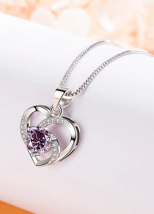 Collana in Argento Sterling 925 con Zircone Scintillante, Catena per Clavicola da Donna, Gioielli da Matrimonio Placcati in Oro 18k PlatiNum