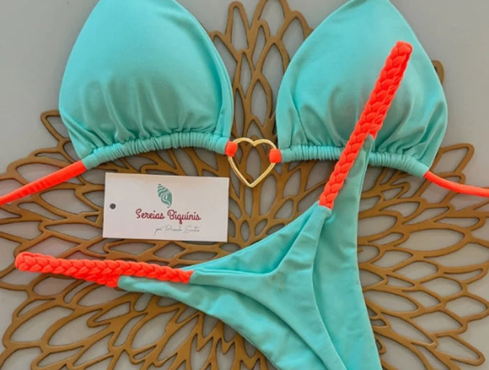 Micro Bikini 2025 Maillots de Bain Femme Maillot de Bain Bikini Brésilien Sexy de Luxe Ensemble Halter Vert Biquini Push Up Perle Tenue de Plage Femme