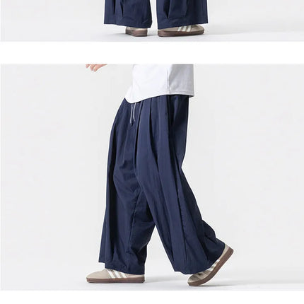 Pantaloni Harem Oversize da Uomo Leggeri Sottili Traspiranti Tinta Unita Stile Harajuku Gamba Larga Casual Moda Pantaloni Dritti Uomo 5XL