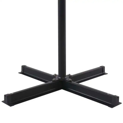 Ombrellone da esterno in alluminio 500 cm color tortora, anti-UV, con manovella, 8 stecche, base stabile, tessuto impermeabile, facile da montare