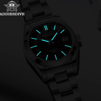 ADDIESDIVE Top Brand Automatic Watch For Men Sapphire Glass Unique Bark Texture Waterproof Luminous Mechanical Watch New AD2075