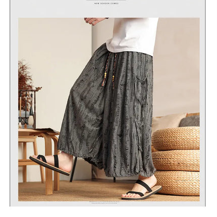 Primavera 2026 Nuovi Pantaloni Larghi da Uomo Vintage Casual Jogging, Pantaloni Harem Larghi Traspiranti da Uomo, Taglie Forti 8XL