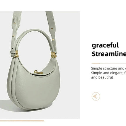 2025 Luxury Quality Half Moon Women's Shoulder Bag Crossbody Aesthetic Bags Women's Handbag Lock Catch Designer Underarm Bags PlatiNum