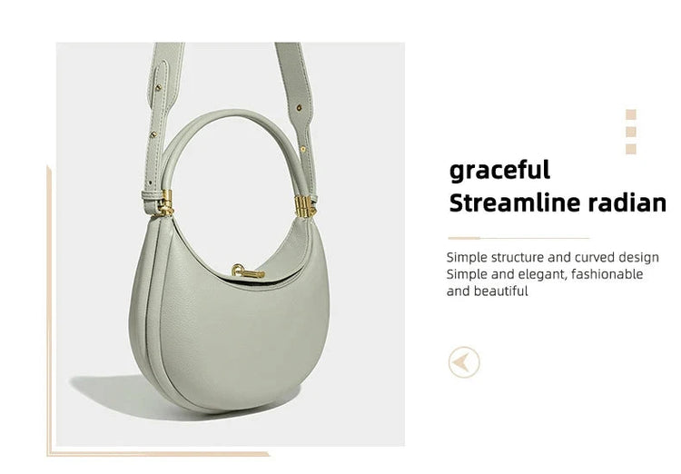 2025 Luxury Quality Half Moon Women's Shoulder Bag Crossbody Aesthetic Bags Women's Handbag Lock Catch Designer Underarm Bags PlatiNum