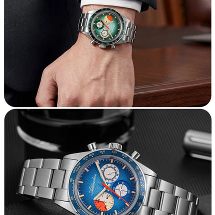 ADDIESDIVE 37mm Men's Luxury Watch 100m Water Resistance K1 Bubble Mirror Glass C3 Luminous Men's Stainless Steel Quartz Watch