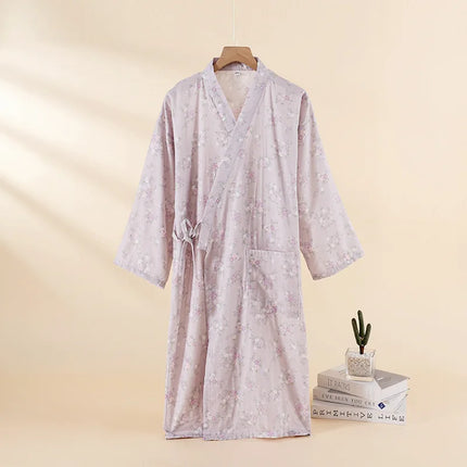 Pigiama kimono in stile giapponese estate nuovo pigiama di garza di cotone 100% camicia da notte da donna SPA yukata homewear pigiama lungo da donna