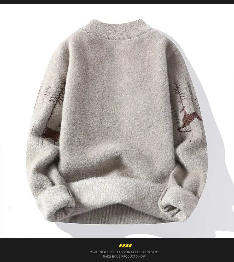 Winter new style Men's Sweater Long sleeve Letter Pattern Men Fashion Sweaters Thicken Warm Wool Pullovers Sweater