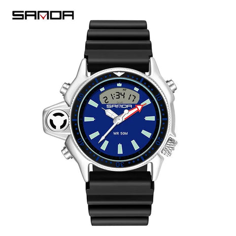 SANDA Sport orologio digitale al quarzo da uomo orologi subacquei creativi orologio da uomo con allarme impermeabile orologio con doppio Display Relogio Masculino platinumshop