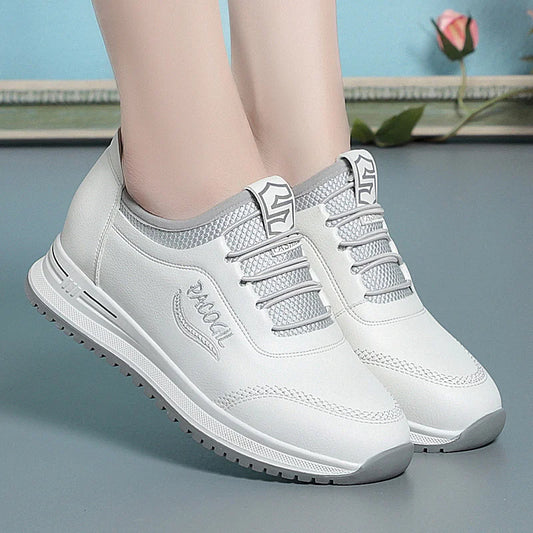 New Spring Fashion Versatile Non Slip Women's Comfort Breathable Sneakers Mother Soft Leather Soft Sole Causal Shoes
