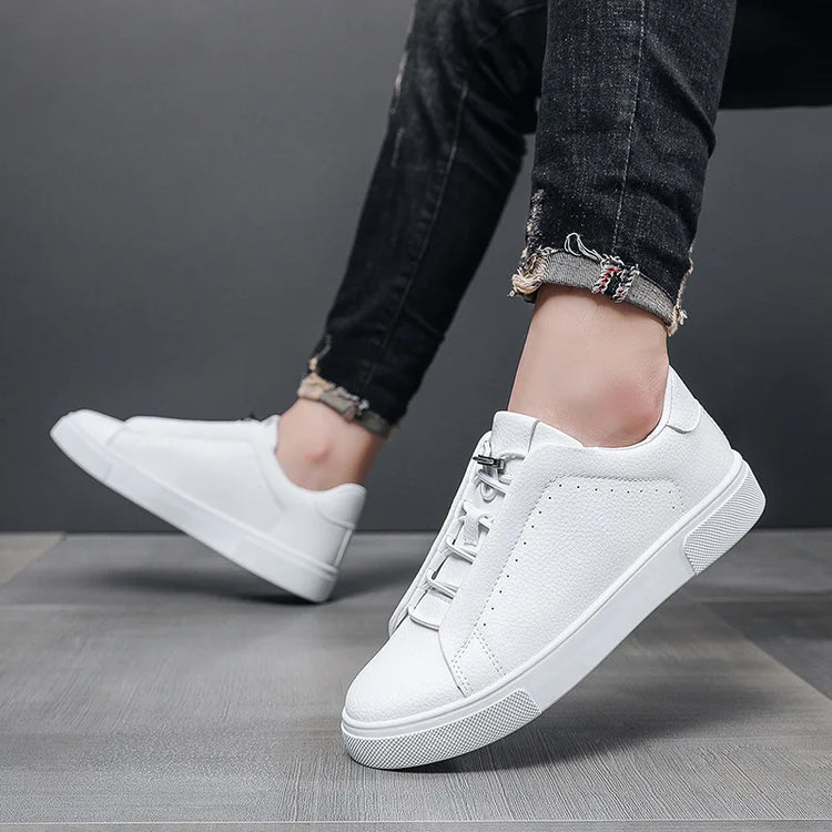 Men's Leather Casual Shoes Versatile Comfortable Breathable Outdoor Sports Board Sneakers