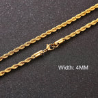 4mm Gold Rope / 55cm 22inch