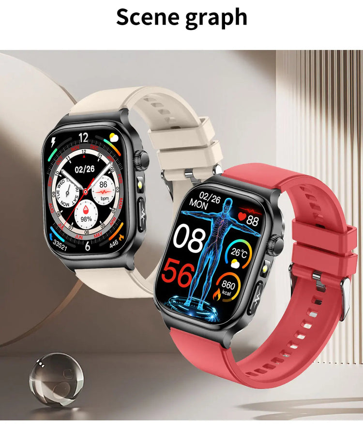2026 Nuovo Misurazione Accurata Salute Smart Watch ECG + PPG Acido Urico Pressione Sanguigna Lipidi Nel Sangue Chiamata BT Smartwatch Per Le Donne Degli Uomini platinumshop