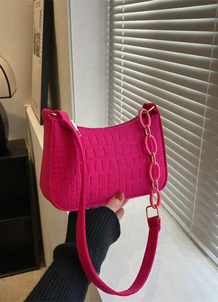 Lady Felt Armpit Design Luxury Tote Released Fashion Ladies Handbag Under Crescent Small Square Bag Lady Felt Armpit Design Luxu PlatiNum