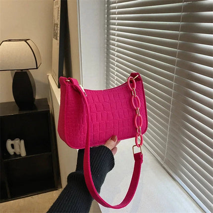 Lady Felt Armpit Design Luxury Tote Released Fashion Ladies Handbag Under Crescent Small Square Bag Lady Felt Armpit Design Luxu PlatiNum