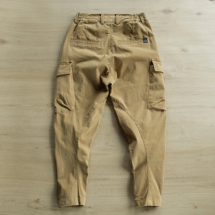 Outdoor Casual Men's Multi Pockets Cargo Pants 2025 Spring Fall Daily Fashionable Men Trousers Streetwear Mens Solid Color Pants