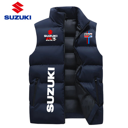 2026 New Men's Suzuki Full-Zip Thermal Sleeveless Stand Collar Cotton Jacket Vest, Winter Fashion Men's Outerwear