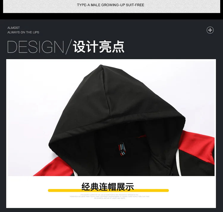 Men's High-End Fashion Zipper Cardigan And Pants Two-Piece Set Casual Sportswear Spring Autumn Printed Commuting Outfit