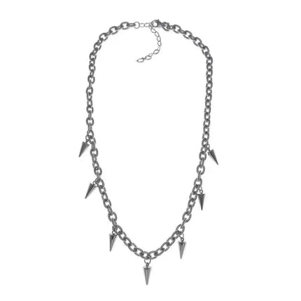 Stainless Steel Punk Aesthetic Stud Necklace Men Choker Cool Hip Hop Women Rivet Pendant Necklace Gothic Jewelry Gifts PlatiNum