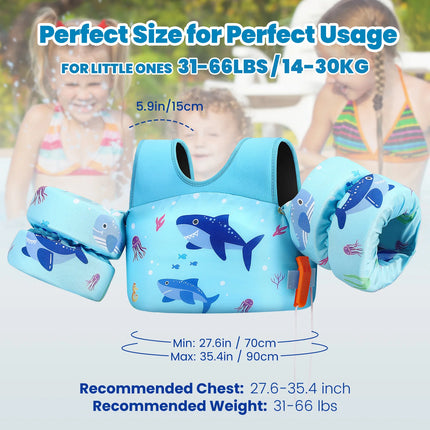 Children's Life Jacket Children's Swimming Arm Floating Whistle Life Vest Baby Swimsuit Safety Foam Pool Accessories for Kayak