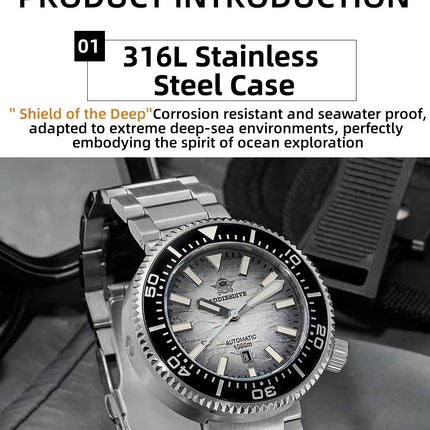 ADDIESDIVE New Men's Automatic Dive Watch Sapphire Crystal 3D Dial Ultra Bright Lume 1000m Water Resistance Men's Business Watch