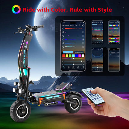 Halo Knight T107 Max Scooter elettrico 13 pollici Off Road Pneumatico 4000W * 2 Doppio motore 72V 50Ah Batteria E-Scooter per pendolarismo urbano