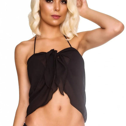 Elegante Copricostume Corto in Chiffon per Donna, Sciarpa Avvolgente da Spiaggia platinumshop