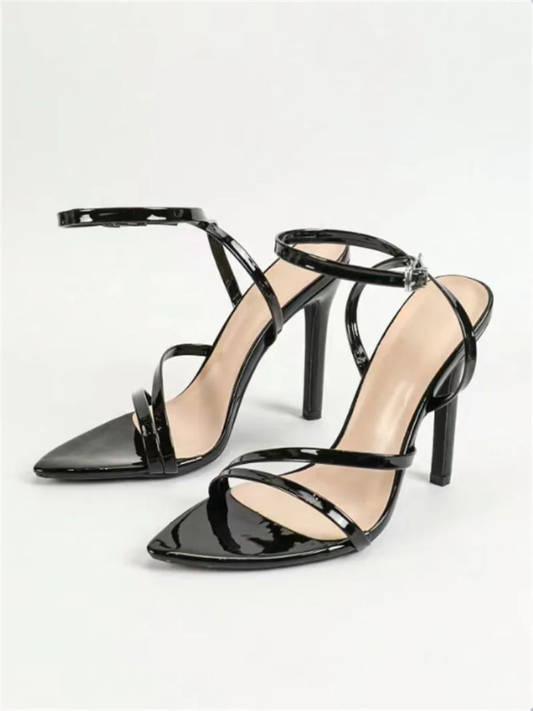 Hlieny 2026 Sandali delle nuove donne Cinturino con fibbia alla caviglia Summer Fashion Party Punta a punta Tacchi alti sottili Scarpe da banchetto da donna