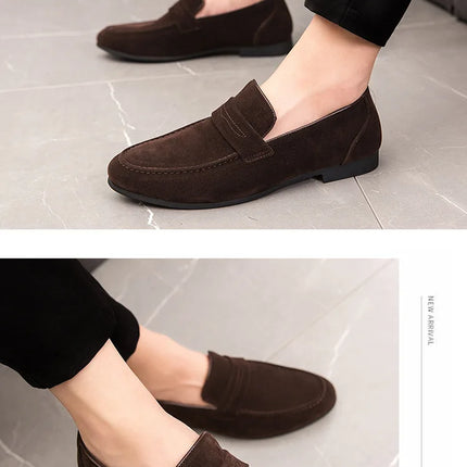 Nuovi uomini in pelle scamosciata scarpe casual comfort traspirante slip-on scarpe da guida da uomo moda maschile scarpe pigre mocassini di marca di lusso mocassini