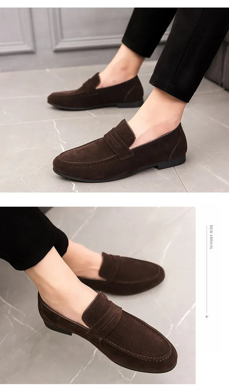 Nuovi uomini in pelle scamosciata scarpe casual comfort traspirante slip-on scarpe da guida da uomo moda maschile scarpe pigre mocassini di marca di lusso mocassini
