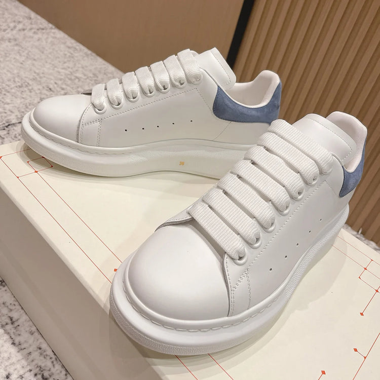 Top Classic Platform White Sneakers Silky Cowhide Height Boost Casual Shoes Versatile Daily Commute Shoes MK01
