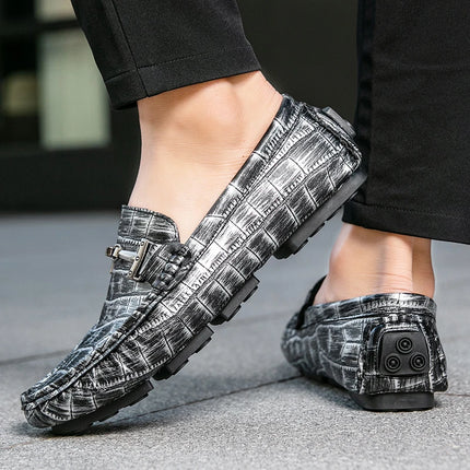 Scarpe Casual da Uomo, Mocassini con Finiture Metalliche, Comodi e Morbidi Slip-on per Adulti