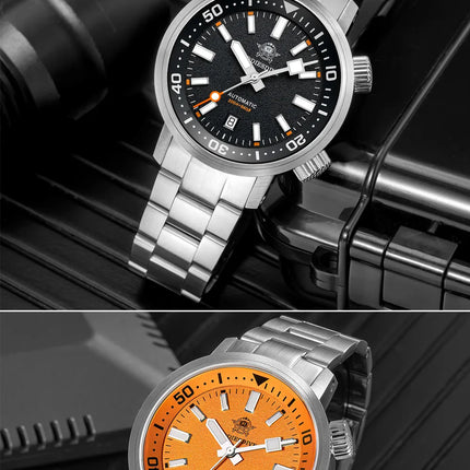 ADDIESDIVE Watch Men 42mm Sapphire 8215 Mechanical Wristwatch Transparent Back Cover 20Bar Waterproof Luminous Automatic Watch