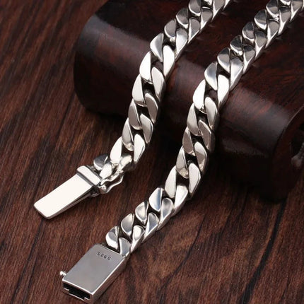 100% S925 Collana in argento sterling Bracciale Punk S925 Gioielli in argento Non sbiadisce mai Carry certificato Uomo Donna Gioielli Regali platinumshop