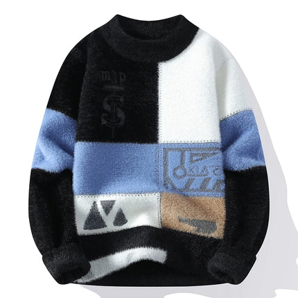 2024 winter new style men's sweater knitted long sleeve Warm Men Fashion Sweaters Thicken Warm wool pullovers Sweater male