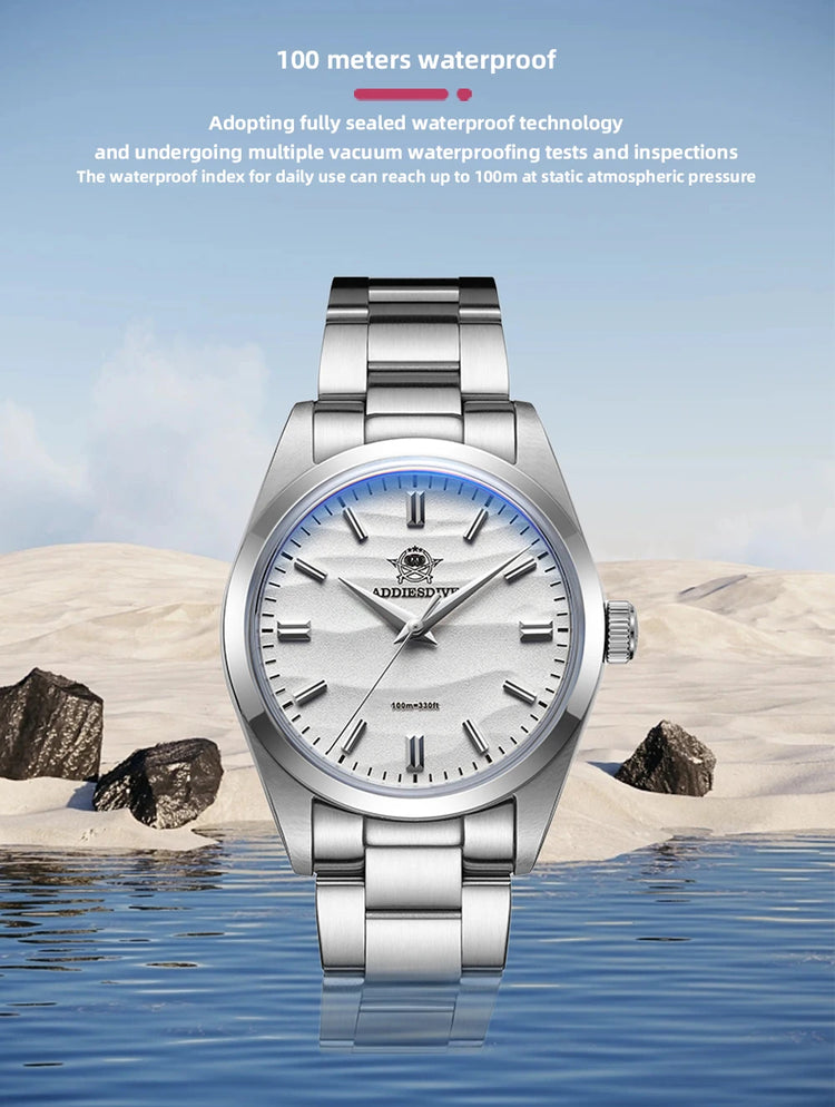 ADDIESDIVE Top Brand AD2030 Woman Quartz Watches Japan VH31 316L Stainless Steel Wristwatch Business 10Bar Waterproof Sport